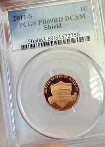 2011-S Lincoln Shield 1c ~ PCGS PR69 DCAM ~ Lightly Toned ~ Nice - Picture 1 of 4