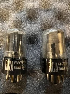 RCA 6SN7GTB BLACK PLATE Side Getter Matched Pair Tubes Hickok&Maxi Tested ANOS🧰 - Picture 1 of 21