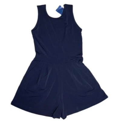 Romper Melville preto mistura de algodão 2” costura interna feito na Itália novo com etiquetas - Imagem 1 de 4