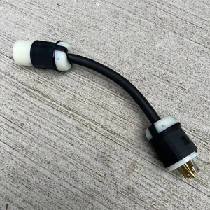 L21-30 to L6-30 Plug 1 Ft Adapter Power Cord 10 AWG 600V Soow Cable Hubbell - Picture 1 of 8