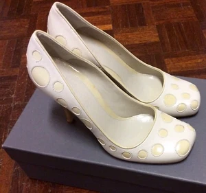 Brand New In Box Alexander McQueen Cool Cream Spotty High Heels UK 5 - Picture 1 of 7