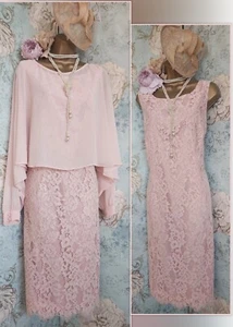 jacques vert blush Pink Lace Cape mother Bride Evening Occasion wedding dress 18 - Picture 1 of 18