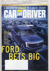 CAR AND DRIVER JULY/AUGUST 2022 FORD BETS BIG, UKRAINE IN A DACIA JOGGER, MORE! - Picture 1 of 1