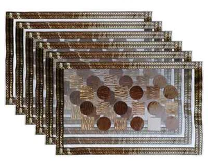 Non Slip PVC Table Placemat for Kitchen, Dining Table Set of 6 - Picture 1 of 6