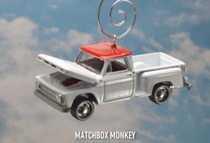 White '65 Chevy C-10 Stepside Chevrolet Pickup Truck Christmas Ornament Adorno - Picture 1 of 15