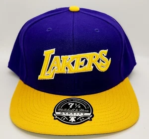 Mitchell & Ness Los Angeles Lakers 2 Tone Dynasty Fitted Hat Cap Size 7 1/2 - Picture 1 of 8