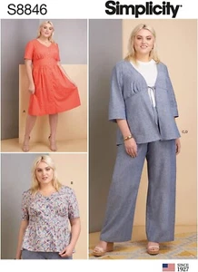 Simplicity Pattern S8846 Womens Top or Dress ~ Pants & Jacket Sz 20W-28W - Picture 1 of 3
