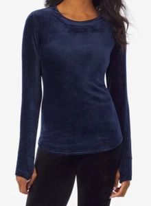 Cuddl Duds Stretch Velour Long Sleeve V-Neck - Dark Navy - Size XS - NWT - Picture 1 of 4