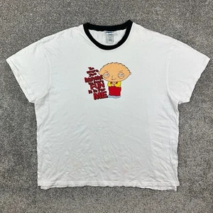 Vintage Y2K Family Guy Shirt Adult XL White Stewie Griffin Cartoon Disapprove - Picture 1 of 6