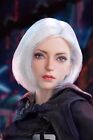 New 1/6 Female Head Sculpt White Rooted Hair for Phicen Hot toys 12" Figure Body