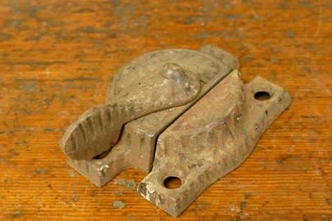 Antique Eastlake Victorian Ornate Window Sash Lock Latch Hardware - Complete Cover