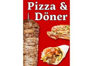 Aufkleber Pizza & Döner wetterfest Imbiss Snack Gastronomie Kundenstopper Plakat - Bild 1 von 3