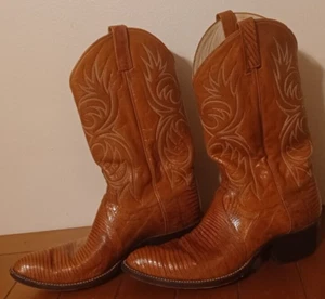 Vintage Dan Post Peanut Herren Exotisch Eidechsenhaut Western Cowboystiefel Größe 9,5 D - Bild 1 von 13