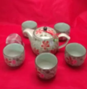 JUEGO DE TÉ JAPONÉS PINTADO A MANO CON CERÁMICA NAGOYA YE HWA - Imagen 1 de 5