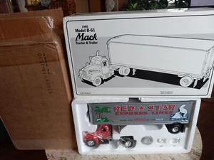 1960 MODELLO B-61 MACK TRATTORE/RIMORCHIO PRIMA MARCIA #19-1510 RED STAR EXPRESS LOOK - Foto 1 di 12