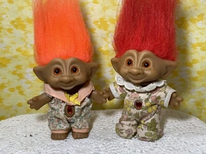 2 Jerséis Russ Vintage Rojo y NARANJA BRILLANTE TROLL 5" Joya Corazón Ovalado  - Imagen 1 de 7