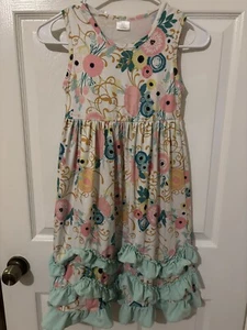 Boutique Floral Girls Dress Size 2 XL (8) Spring Easter - Picture 1 of 4