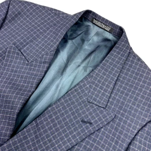 Southampton Men's Wool Double Breasted Blazer Gray Check • USA • 42R - Picture 1 of 11