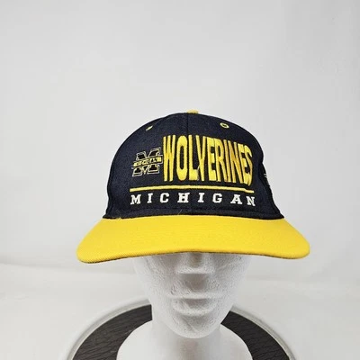 Vintage Michigan Wolverines 90s Embroided Spellout Logo Fitted Hat Size 7 1/4 - Image 1 of 4