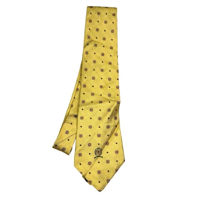 Corbata para hombre Tommy Hilfiger puntos amarillos geométricos 100 % seda 3,5"" Foto 1 de 4
