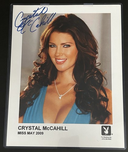 CRYSTAL McCAHILL SIGNED PLAYBOY PROMO 8 X 10 PLAYMATE OF THE MONTH MAY
