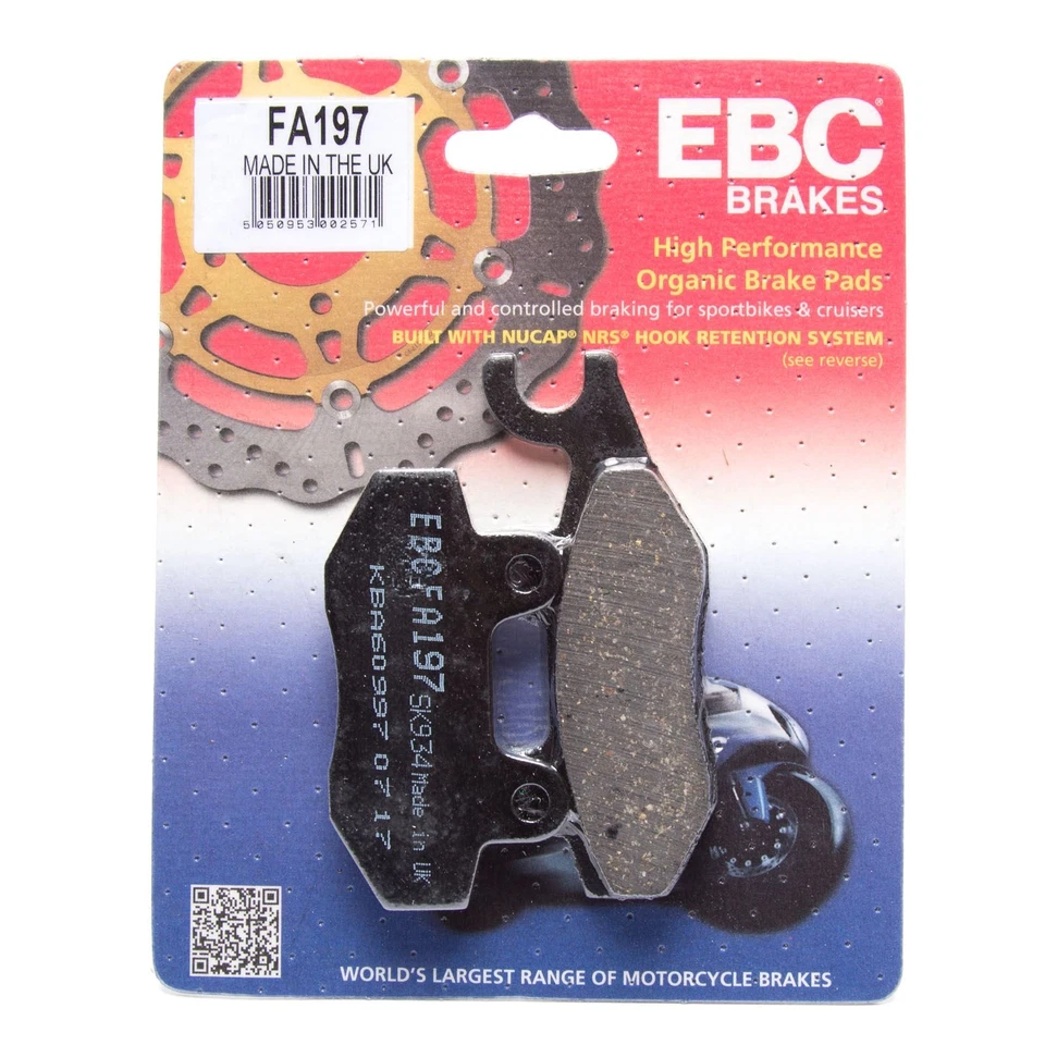 EBC FA197 Organic Motorcycle Brake Pads for Daelim Roadsport 125R 09-14 — 第 1/4 张图片