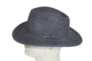 Orvis Wool Heathered Felt Hat Gray Medium Logo Fishing Fedora USA - Picture 1 of 9