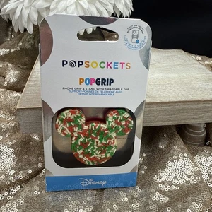 PopSockets PopGrip Disney Earridescent Holiday Mickey Phone Grip & Stand New - Picture 1 of 4