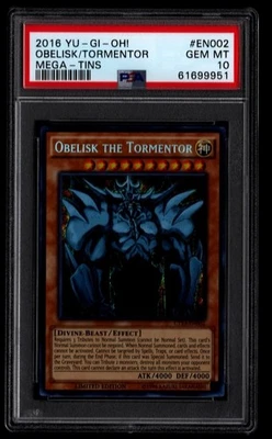 2016 YuGiOh Obelisk the Tormentor CT13-EN002 Limited Edition Secret Rare PSA 10 - Image 1 of 2