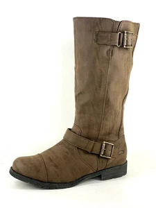 Rocket Dog Berry Heirloom Womens UK 7 EU 40 Brown Knee High Tall Biker Boots - Picture 1 of 12