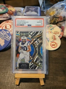 Chuba Hubbard #191 2023 Panini Seleziona Premier Level Zebra Prizm PSA 10 - Foto 1 di 2