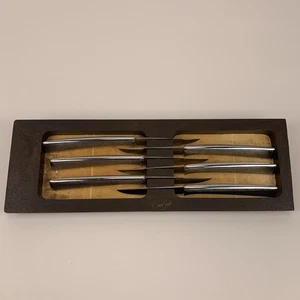 Vintage Carvel Hall Edelstahl Messerset 6-teilig MCM Steak Schäl Auster + Tablett - Bild 1 von 12