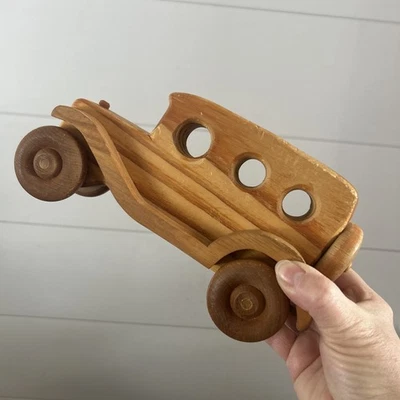Деревянная игрушка ручной работы модель T Push автомобиль движущиеся колеса классический детский винтажный - Изображение 1 из 4
