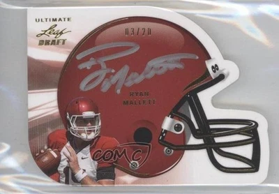 2011 Leaf Ultimate Draft Helmet Die-Cuts Gold /20 Ryan Mallett Rookie Auto RC - Image 1 of 2