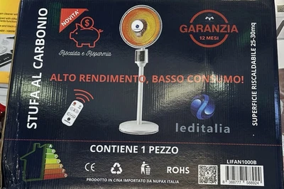 STUFA AL CARBONIO CON TELECOMANDO VENTILATORE AD ARIA CALDA OSCILLANTE - Image 1 of 4