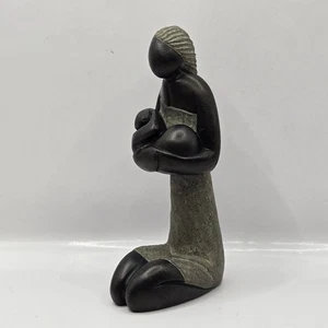 African Hand Carved Shona Stone Sculpture-Abstract Mother w/ Child-Zimbabwe - Picture 1 of 15