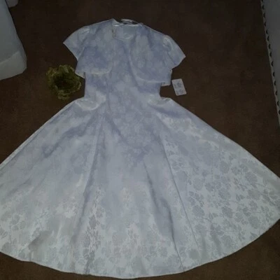 Jessica McClintock girls white brocade dress NWT girls size 10  (A2) - Image 1 of 4