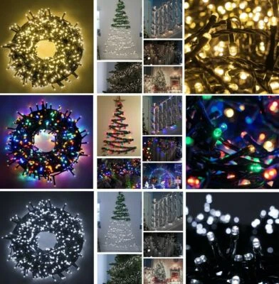 WISDOM Catena luminosa Natale per esterni e con 1000 led da 50 metri e 8 giochi luci