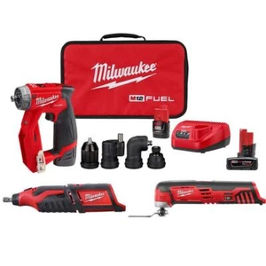 Milwaukee 4-in-1 Drill Driver Kit 12V w/ Multi-Tool, Rotary Tool, 6Ah Battery - Picture 1 of 12