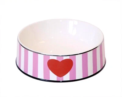 Chacco® Napf Futterschale pinke Streifen mit Herz Keramik Small - Bild 1 von 2