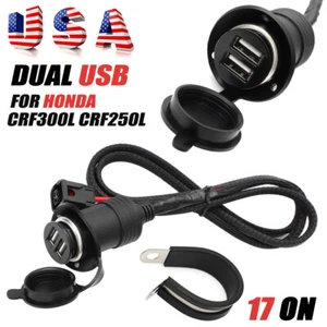 For Honda CRF300L CRF250L Rally Dual USB Outlet Charger Socket Power Port 17 On - Picture 1 of 12