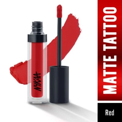 Nykaa Matte Tattoo Liquid Lipstick | Evil Eye - Red (4g) - Image 1 of 4