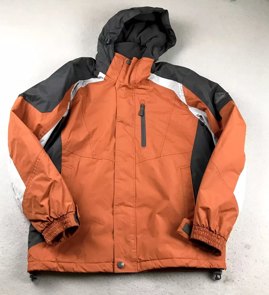 ZeroXposur Jacket Men Small Orange Full Zip Performance Lined Hooded Winter Coat - Image 1 of 4