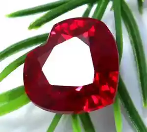 Mozambique Heart Cut Natural Red Ruby 37 Ct Certified Loose Gemstone + Gift - Picture 1 of 7