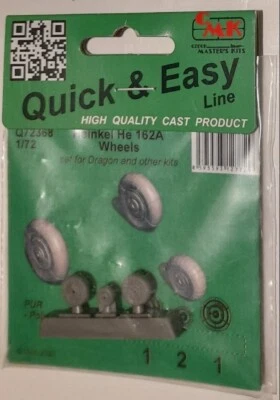 HEINKEL HE 162 VOLKSJAGER SET RUOTE PER DRAGON ED ALTRI 1/72 CMK Q72368 - Immagine 1 di 2
