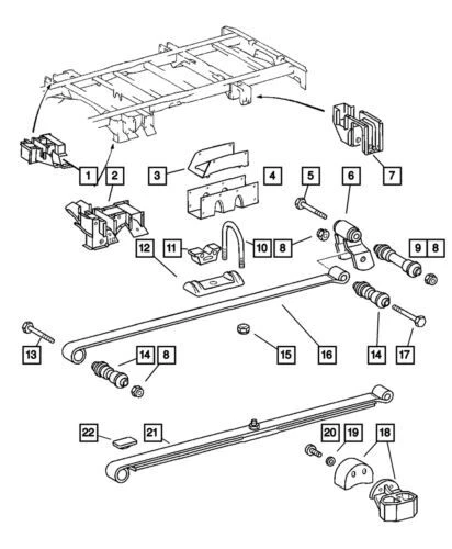 Soporte de grillete de resorte genuino Mopar 2003-2006 Dodge Sprinter 2500 5128553AA Foto 1 de 1