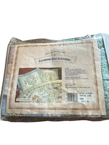 New Patchwork Quilt Cotton Blend Pillow Sham Green Pink BNWOT - Picture 1 of 4