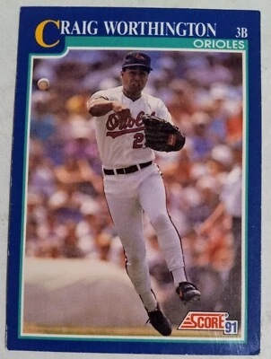 1991 Score Craig Worthington #503 Baltimore Orioles MLB Baseball  - Image 1 of 2