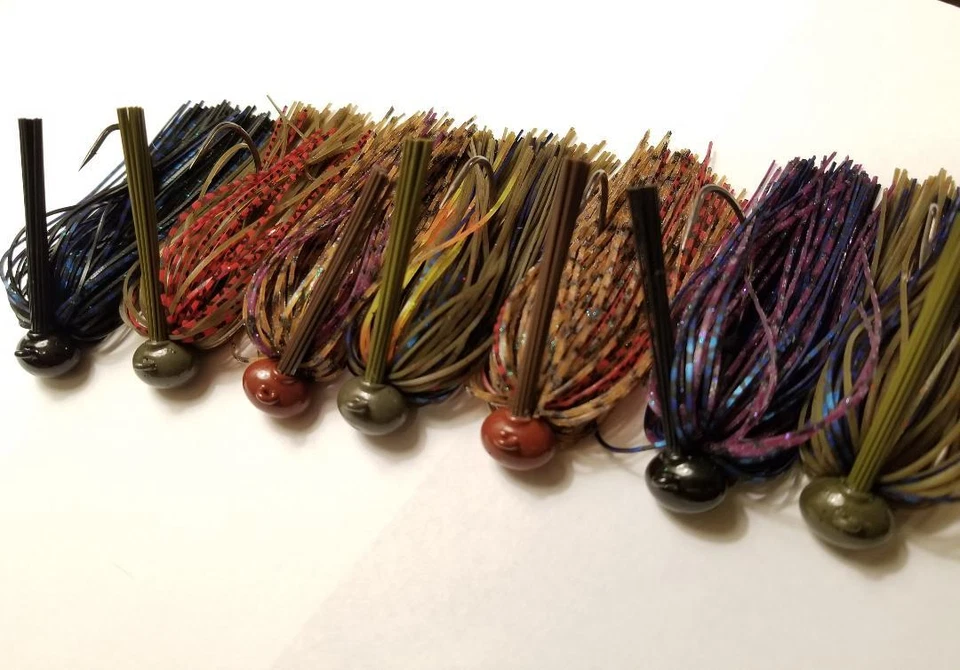 3/8 and 1/2 oz Tungsten Football Jigs Hand tied 12 Colors - Image 1 of 1