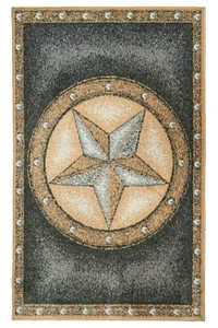 Texas Star - grau rustikal, Neuheit Western Dekor Cowboy Vorleger - 534 - Bild 1 von 12